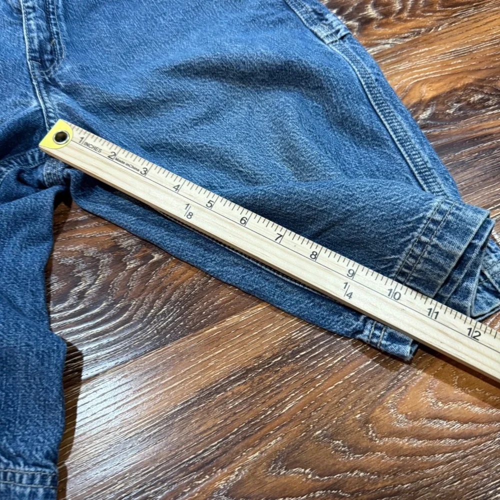 Levis Kids Size 14 Regular Carpenter Denim Shorts Blue Medium Wash - STAIN